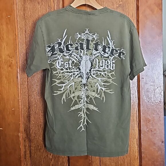 Fruit of the Loom Men's M Olive Realtree Crew Neck T-Shirt Summer Tee - Picture 3 of 6